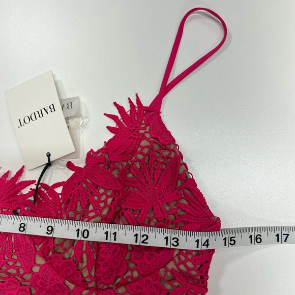 BARDOT Tayla Lace Dress Pink Beetroot New With Tags Size US Small 6 - Picture 9 of 16